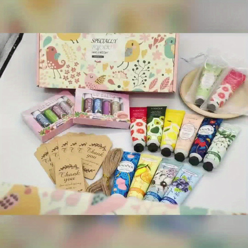 24pcs Bulk Lip Balm & Hand Cream Gift Set ¨C Party Favors, Wedding & Thank You Gifts for Guests