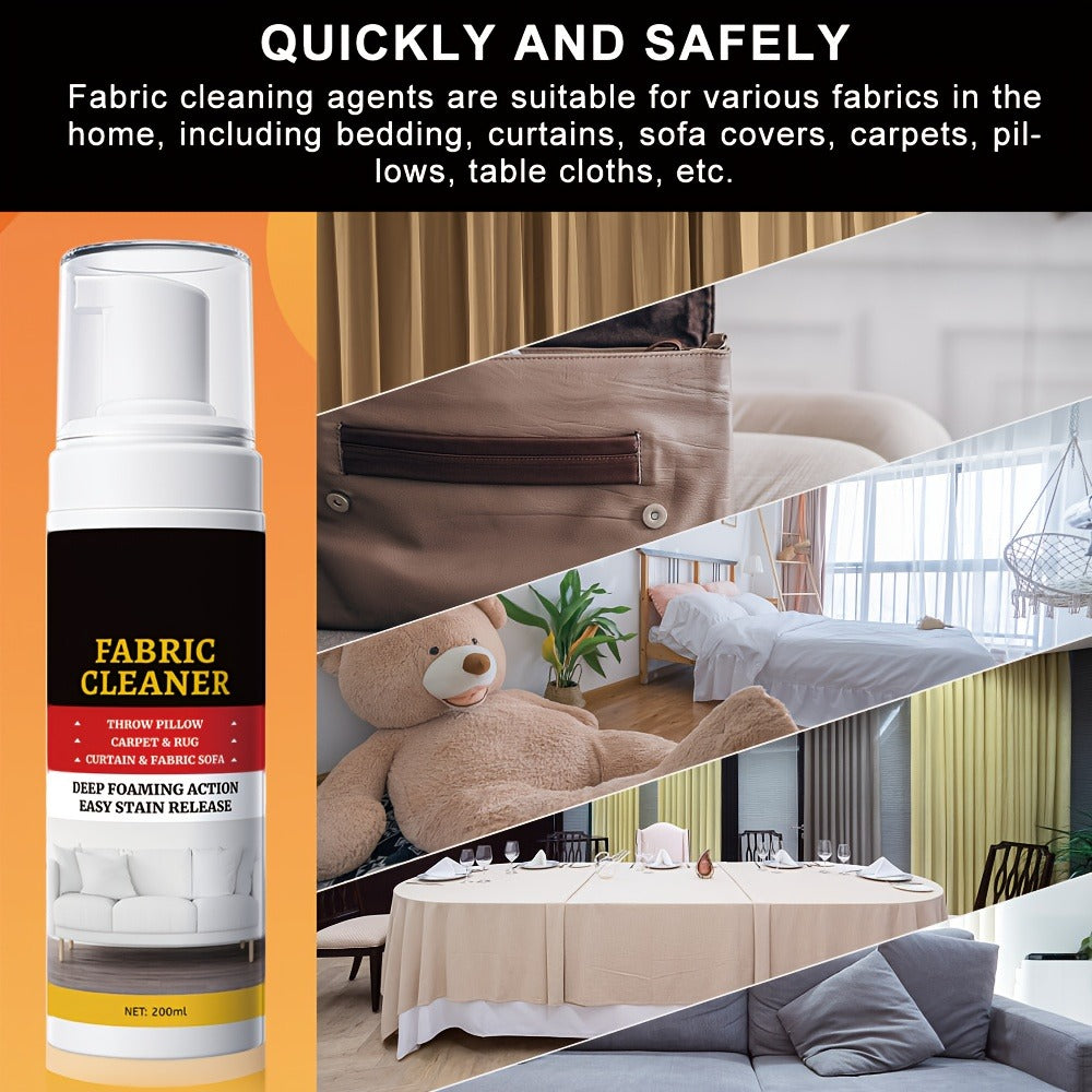Upholstery Cleaner Spray Multi-Fabric Stain Remover 6.76oz Spot Cleaner for Couch Sofa Rug Carpet Clothes Car Seat Mattress Laundry Multi-Purpose Fabric Cleaner for Home and Car 1 2 3 4 5 Pack