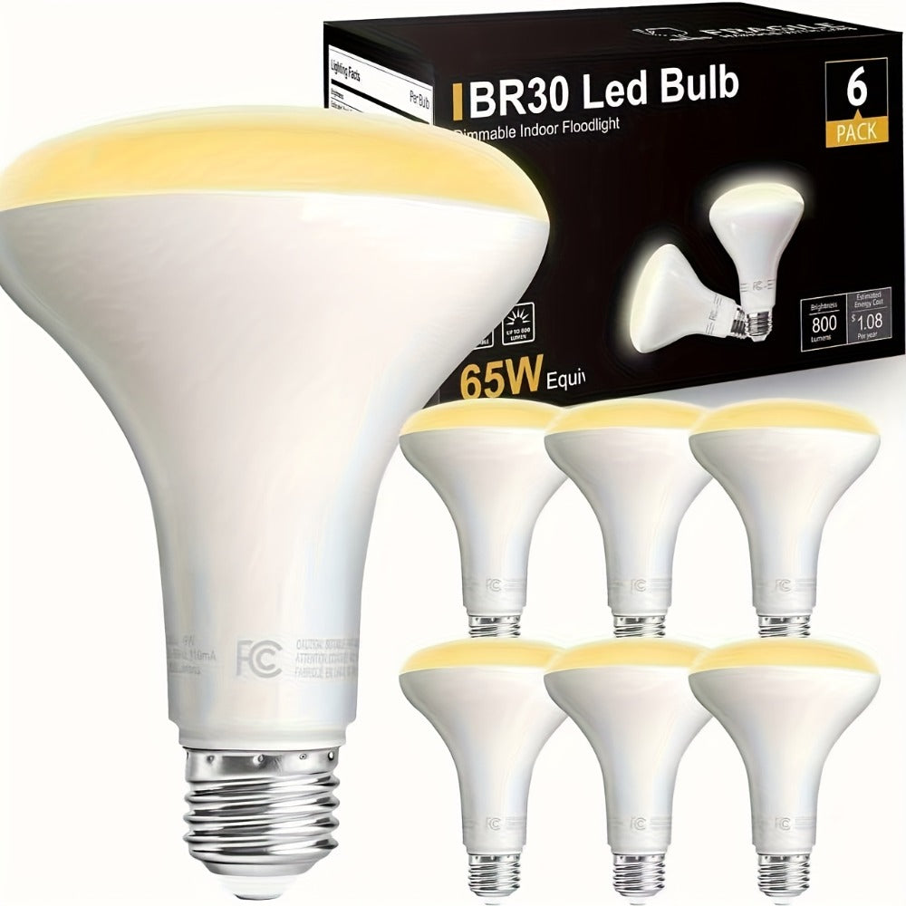 BR30 LED Flood Light Bulbs Dimmable 9W = 65W Equivalent 800 Lumens E26 Base CRI 80+ Recessed Light Bulbs for Ceiling Kitchen ¨C 2700K Soft White or 5000K Daylight ¨C Available in 6-Pack & 24-Pack