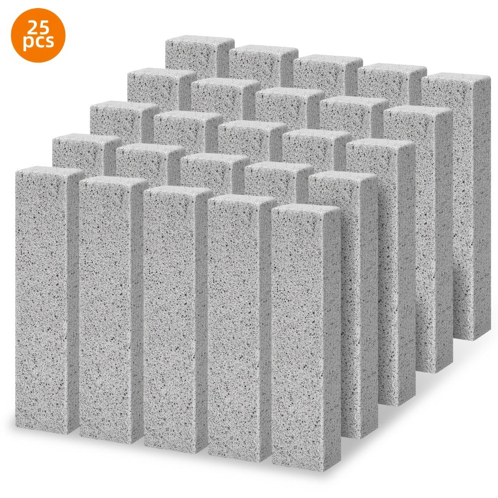 Pumice Stone Cleaning Sticks 25pcs Heavy Duty Scouring Stick for Toilet Bowl Bath Kitchen Pool Tile Grout Hard Water Stain Remover Household Cleaning Supplies