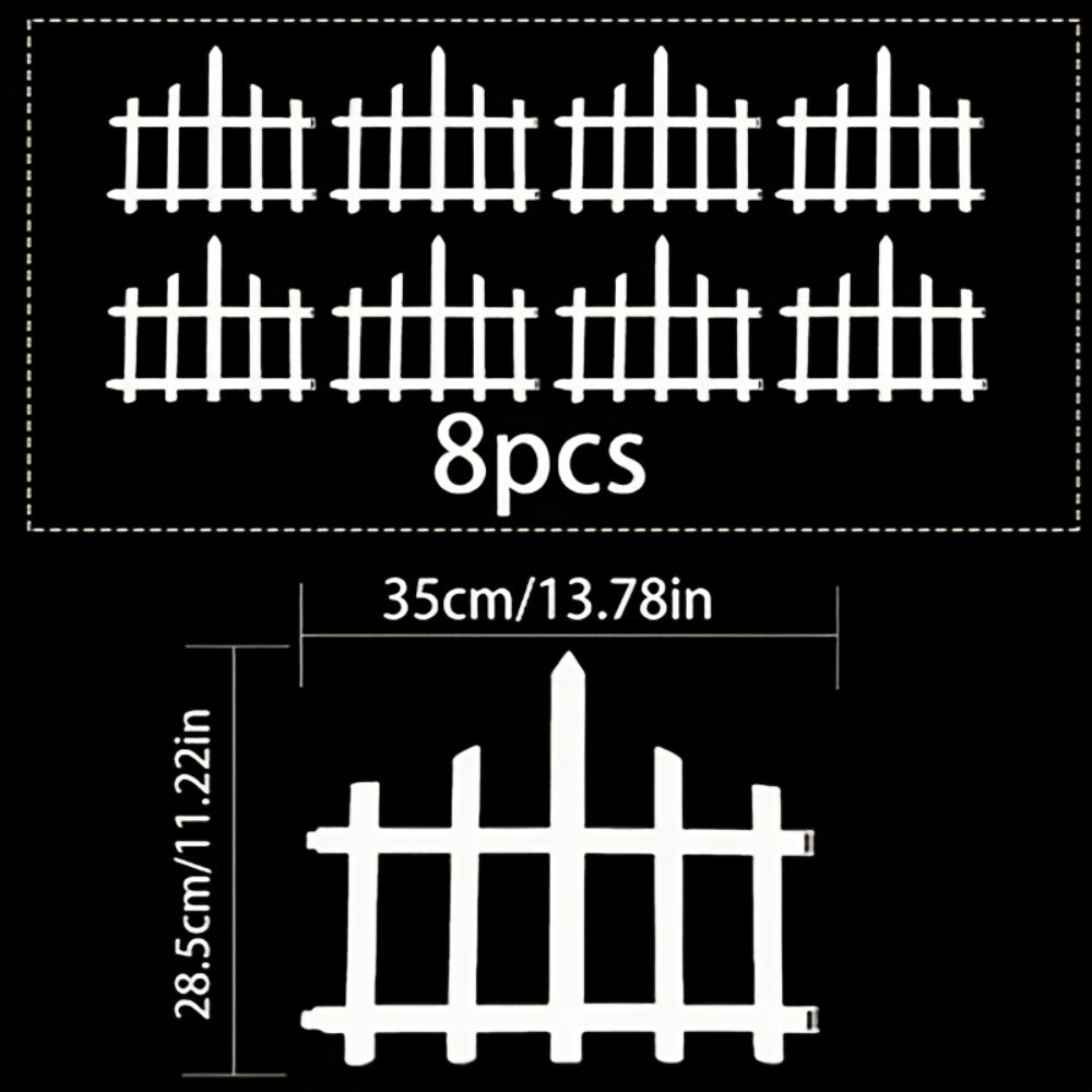 Solar Fence Lights Outdoor 8-Pack with Remote Control - Waterproof LED White Picket Fence Border Lights Solar Powered, Colorful & Warm Light Options for Garden Yard Tree Pet Barrier Christmas Decoration