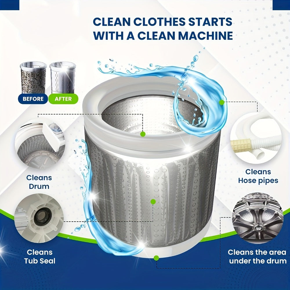 Washer Cleaner Tablets 25 Pack 2-in-1 Washing Machine and Dishwasher Cleaner Deodorizer Compatible with Front Loader Top Load HE Removes Odor Residue Limescale Deep Clean Appliance Tablets