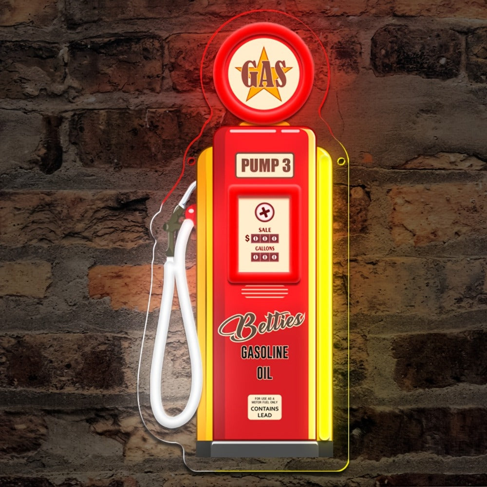 Neon Sign USB Powered Retro Wall Hanging Light - UV Reactive LED Art Decor with Switch Control for Bedroom Bar Man Cave Game Room Festival Party Decor Gas Tank Fire Extinguisher Design
