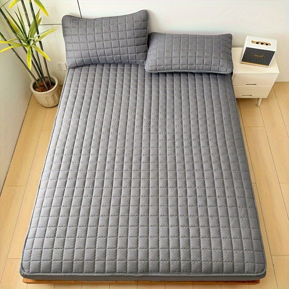 Quilted Waterproof Mattress Protector Soft Breathable Mattress Cover with Deep Pocket for Full Queen King - Solid Color Bedding Pad for Bedroom Guest Room Hotel Apartment School