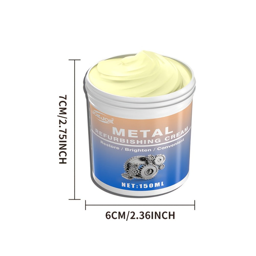 Metal Polishing Paste with Scrub Pad 5.07oz Multi-Purpose Chrome Polish Repair Cream for Automotive Chrome Kitchen Appliances Oven Range Hood Stainless Steel