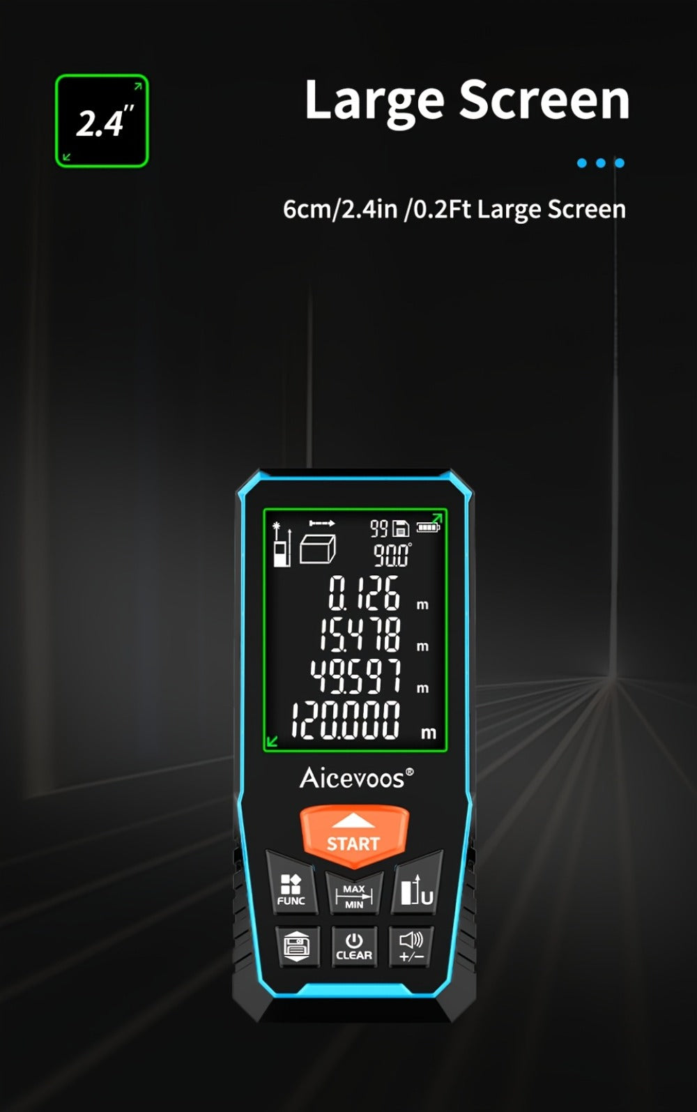 Laser Distance Meter Green Beam Digital Rangefinder 50M 70M 100M 120M Laser Tape Measure with LCD Display for Construction Surveying Indoor Outdoor Measuring
