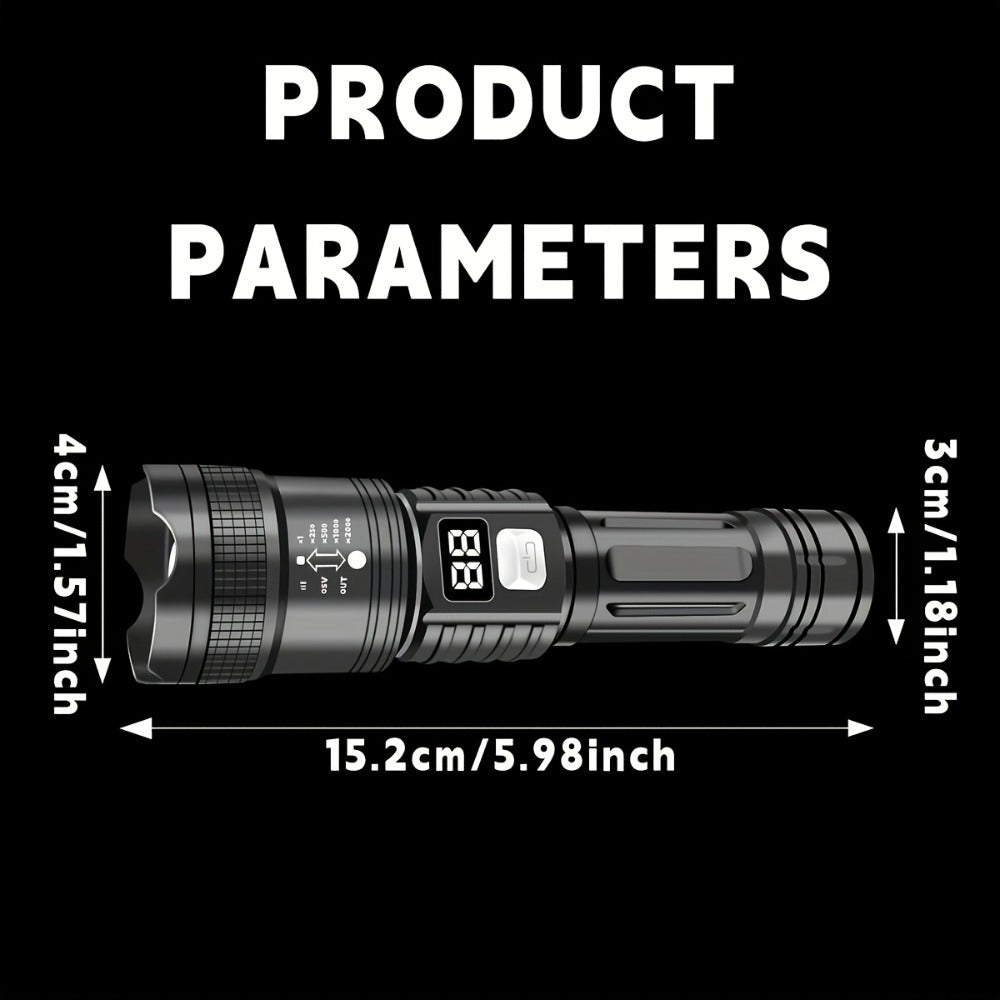 Rechargeable LED Flashlight Set 4pcs - Super Bright Zoomable Tactical Flashlight with USB Charging, IP65 Waterproof, Long Range High-Power Work Light for Camping, Hiking, Emergency & Outdoor Survival