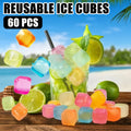 Reusable Plastic Ice Cubes 60/90/120/165 PCS - Non-Melting Non-Diluting Refreezable Ice Cubes for Whiskey, Vodka, Coffee & Cocktails, Rainbow & Unicorn Washable Fake Ice Cubes for Drinks