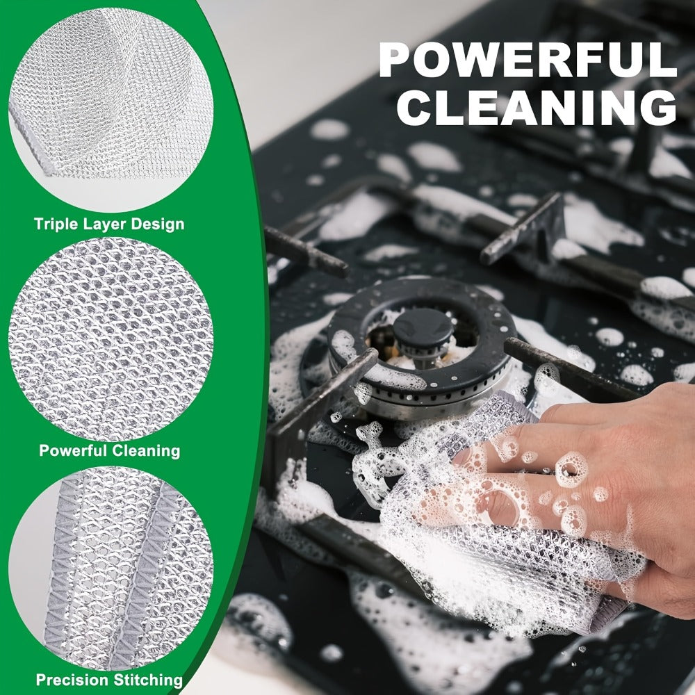 Stainless Steel Kitchen Scrubber Wire Cleaning Cloth Scratch Resistant Reusable Dish Scrubber for Pots Pans Dishes Glass Cookware 50 Pack 100 Pack