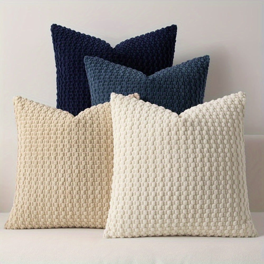 Velvet Throw Pillow Covers 4-Pack 20x20 Inch - Double-Sided Soft Cushion Covers with Zipper Closure, Machine Washable Decorative Pillowcases for Sofa Couch Bed Chair & Modern Home Decor