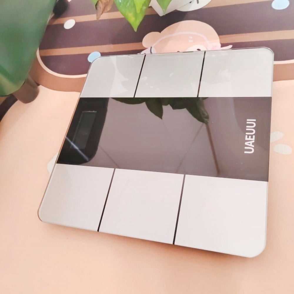 Smart Body Fat Scale with Wireless App Sync ¨C Digital Bathroom Scale, Body Composition Tracker, Battery-Powered, Compact Design for Home & Bathroom, Easy Placement, Gray