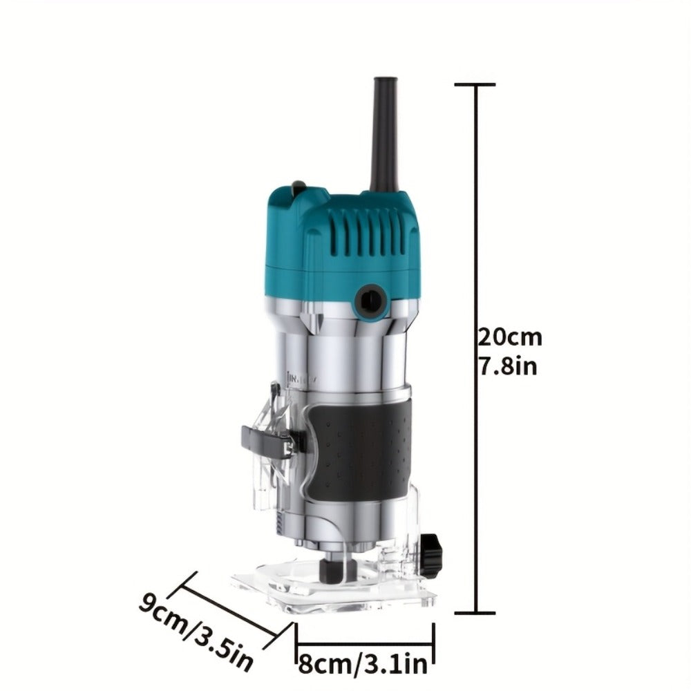 Electric Edge Cutting Machine Multifunctional Wood Router Trimmer - Adjustable Speed, Wood Chamfering Slotting Milling Carving Tool with Accessories, Industrial Planer for Woodworking