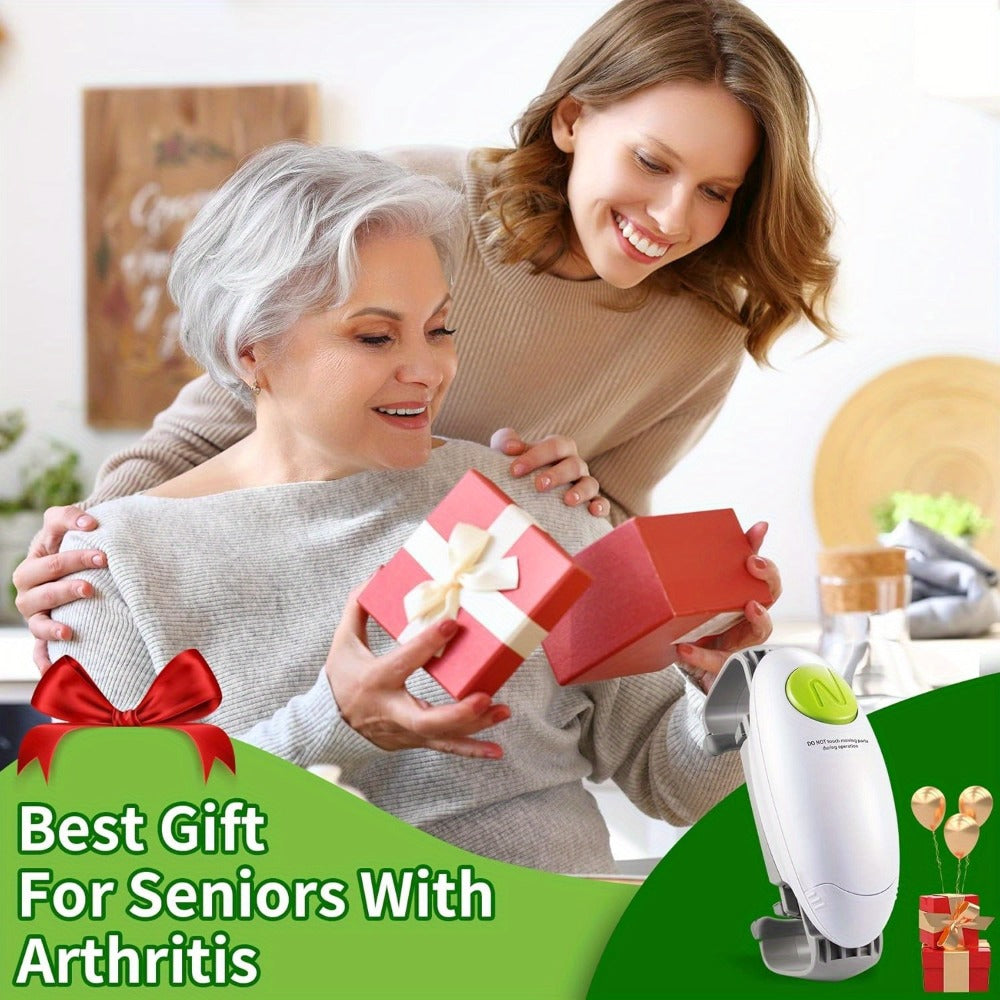 Electric Jar Opener One Touch Automatic ¨C High Torque Battery Operated Jar Lid Opener for Seniors, Arthritis, Weak Hands, Women & Chefs | Hands-Free Kitchen Gadget Gift
