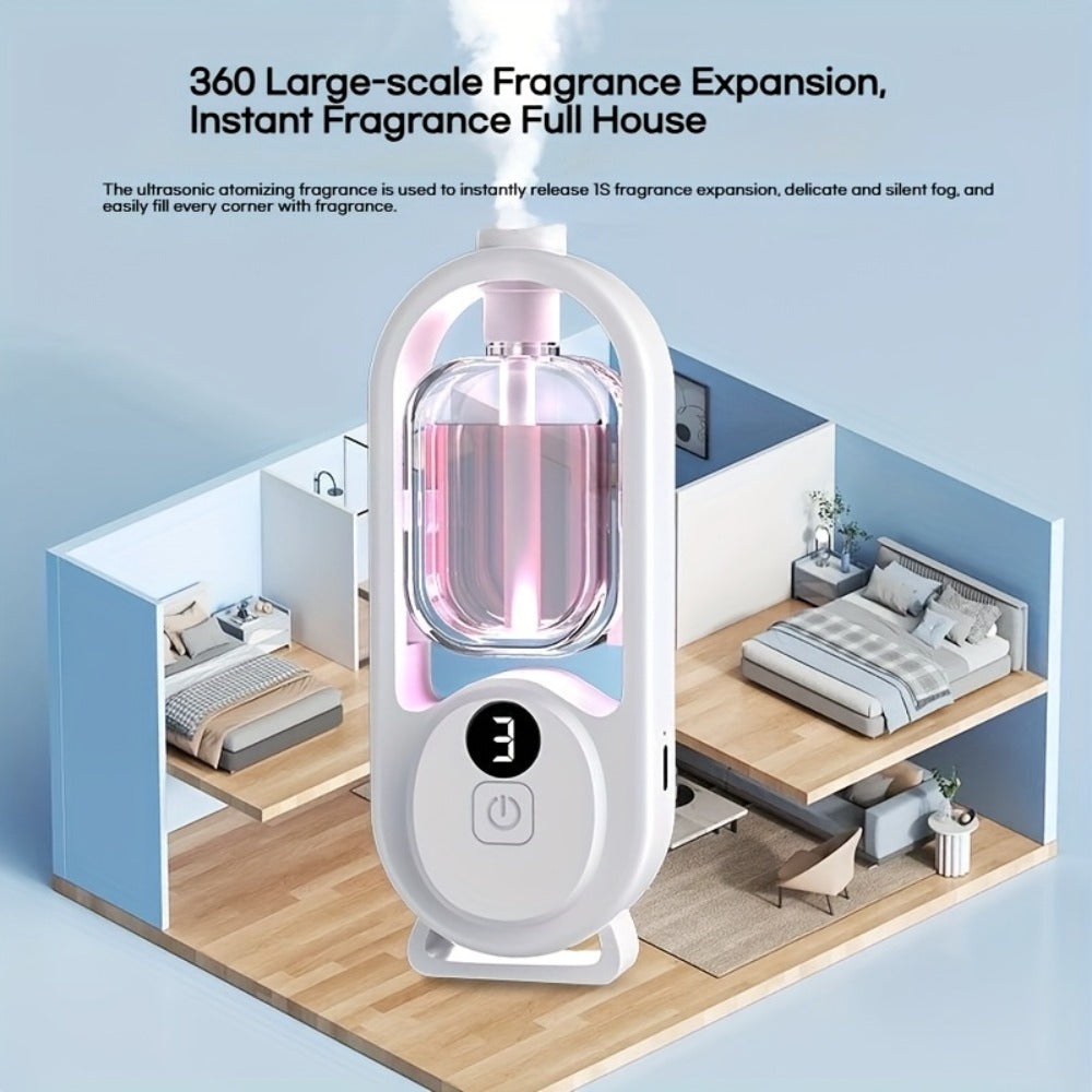 Aromatherapy Diffuser with Essential Oils 2-in-1 Humidifier - Hotel Scent Home Fragrance Machine with Natural French Essential Oils, Ultrasonic Spray, LED Ambient Light, Whole House Air Freshener for Bedroom, Living Room, Office