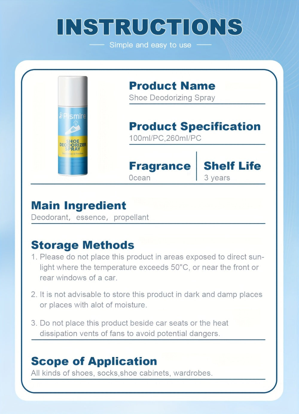 Foot Deodorant Spray 8.79oz ¨C Powerful 24-Hour Odor Eliminator for Shoes, Clothing & Body, Long-Lasting Freshness for Athletes, Women & Daily Use
