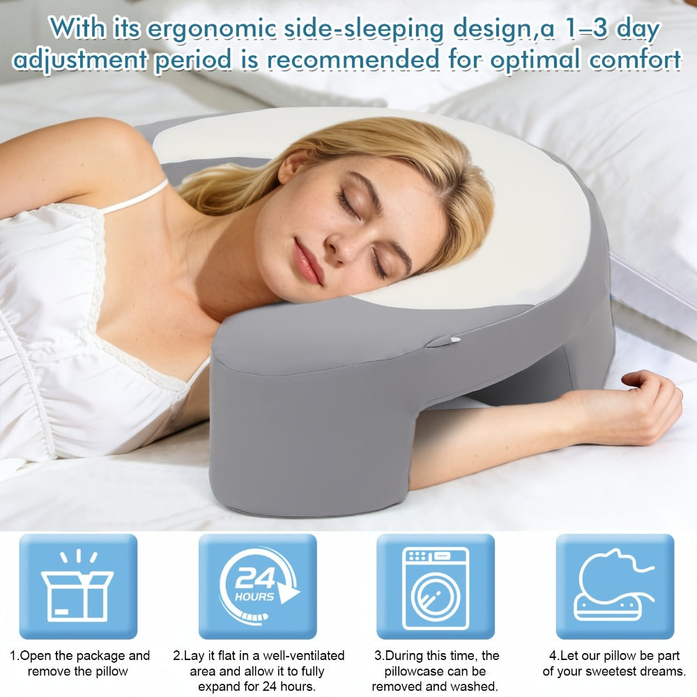 Ergonomic Cervical Pillow C-Shaped Neck Support Side Back Sleepers