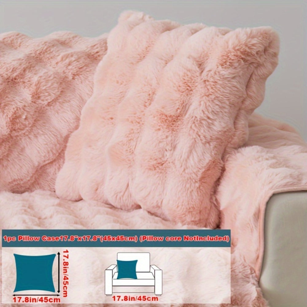 Faux Rabbit Plush Sofa Cover Winter Warm Thickened Anti-Slip Pet Friendly Cushion Protector for Living Room Bedroom Office 1 2 3 4 Seater