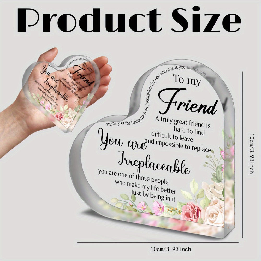 Sunflower Acrylic Friendship Gift for Women ¨C Bestie Birthday Christmas Thank You Present Unbiological Sister BFF Keepsake