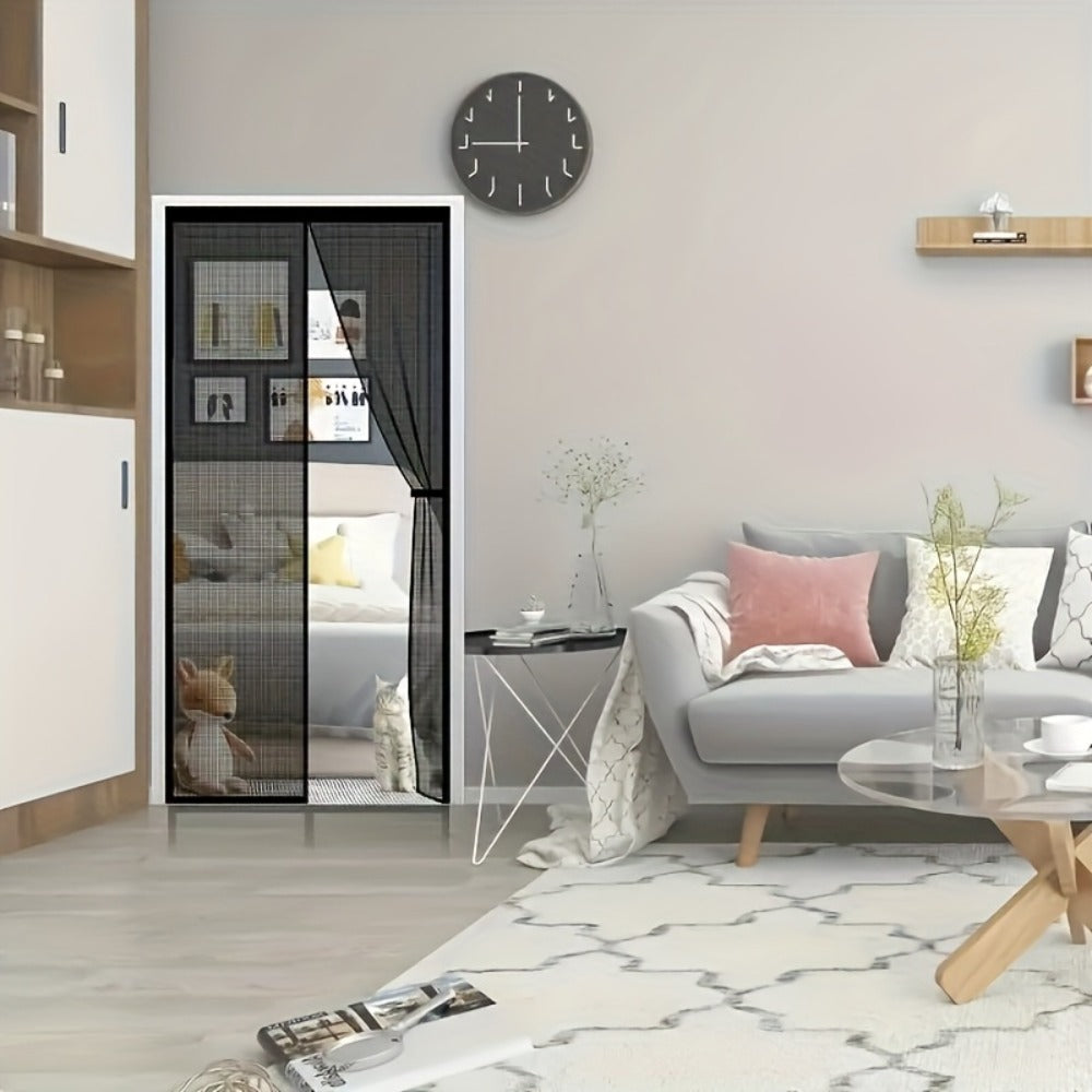 Magnetic Screen Door with Heavy Duty Metal Frame ¨C Self-Closing Mesh Door Curtain, Insect-Proof Bug Screen with Frame Shackle, Easy Install for Indoor & Outdoor Doorways, Pet & Kid Friendly