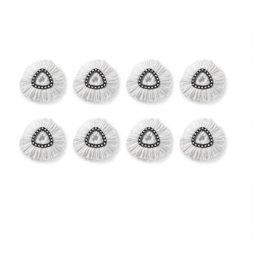 Microfiber Spin Mop Replacement Heads 8 Pack, 360¡ã Universal Mop Refills for Standard Spin Mop Buckets, Machine Washable Reusable Mop Pads for Hardwood, Tile, Laminate & Marble Floors ¨C Round & Triangle