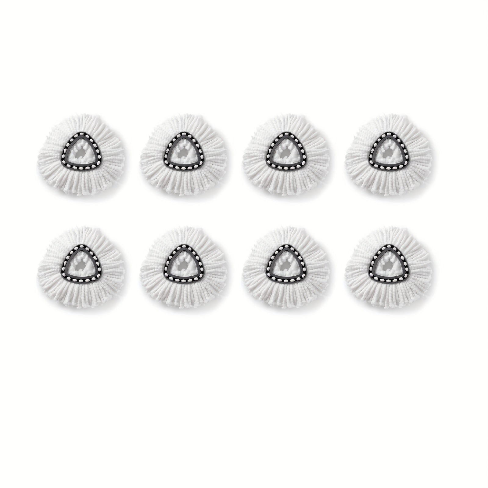 Microfiber Spin Mop Replacement Heads 8 Pack, 360¡ã Universal Mop Refills for Standard Spin Mop Buckets, Machine Washable Reusable Mop Pads for Hardwood, Tile, Laminate & Marble Floors ¨C Round & Triangle