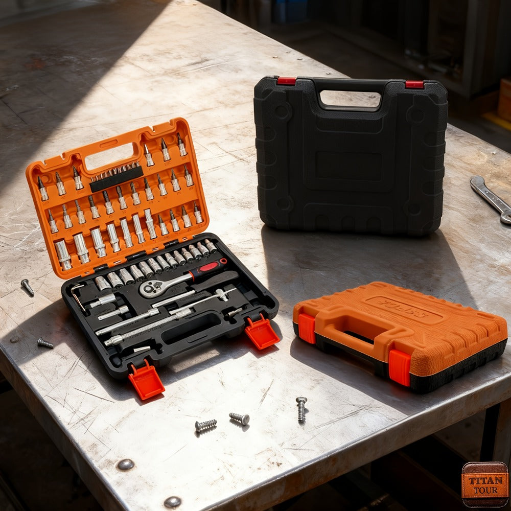 Professional Socket Wrench Tool Set 999 Piece 1/4 3/8 1/2 Drive Ratchet Set with S2 CR-V Sockets for Car Repair Bicycle and Mechanical Work