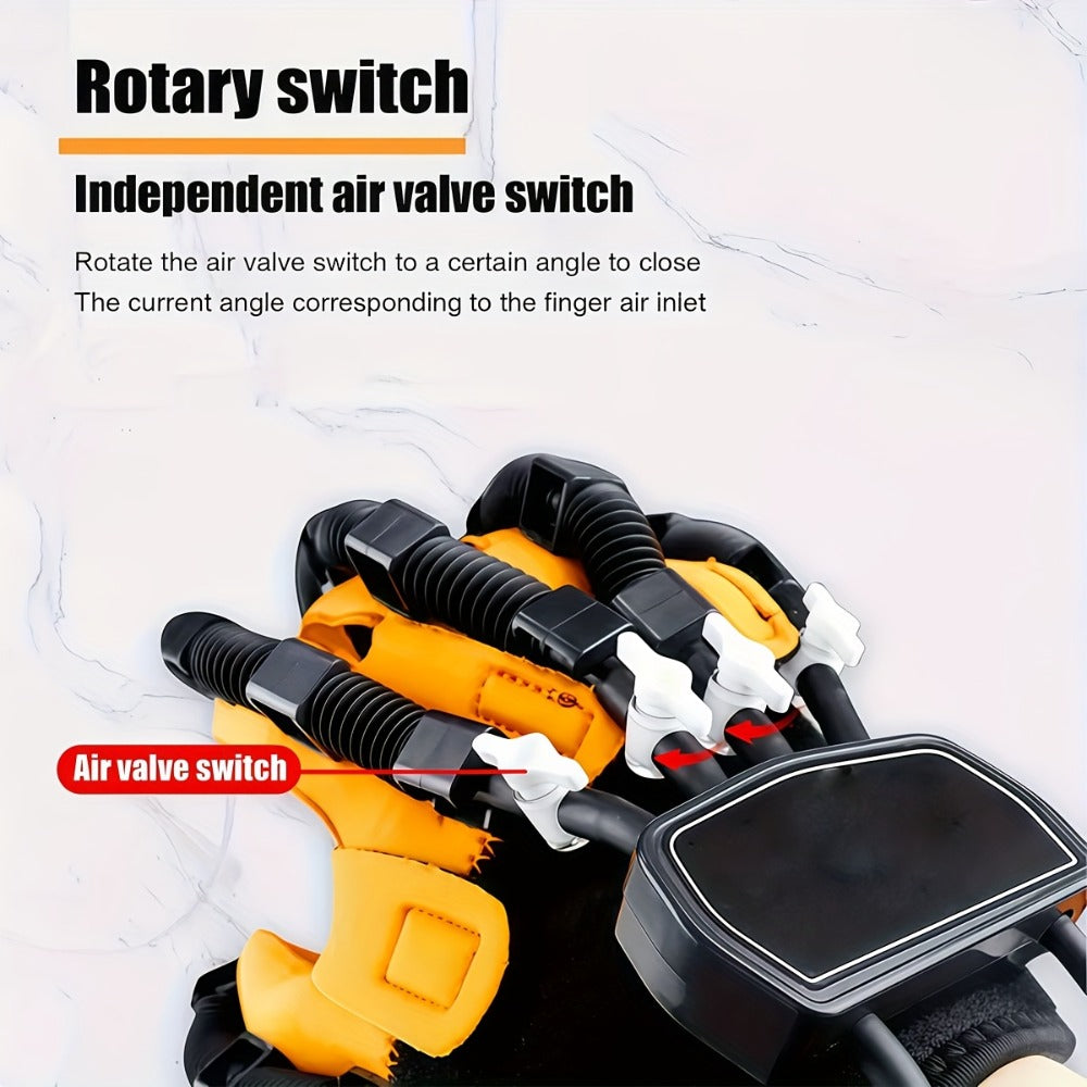 Rehabilitation Robot Gloves for Hand & Finger Training, Air Pressure Finger Exercise Device with LCD Touch Screen, Stroke Recovery & Finger Separation Rehab Glove for Elderly, Left or Right Hand M-XXL