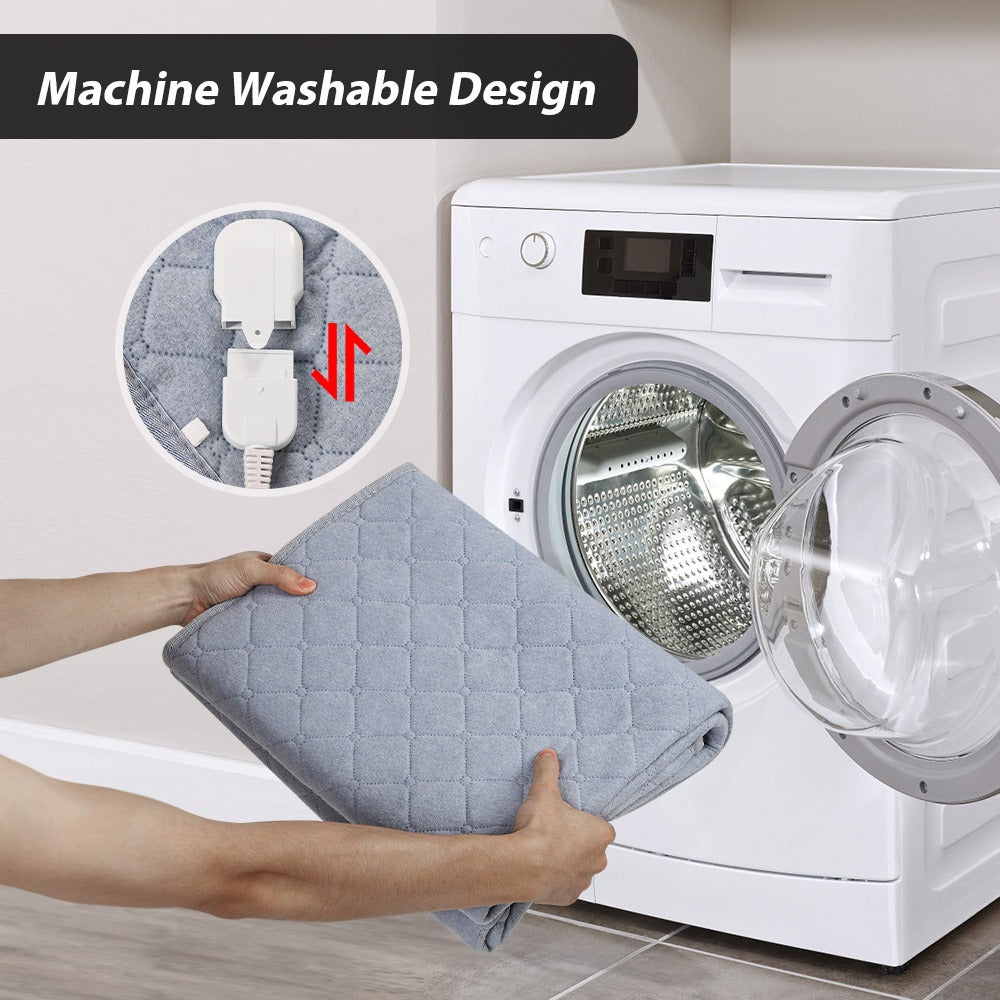 Extra Large Electric Heating Pad 63¡±x31.5¡± with Remote Control - 9 Adjustable Heat Levels, 4 Timer Settings, Quick Heating, Machine Washable, for Bed Massage Table Camping Sleeping Bag, Gray & Brown