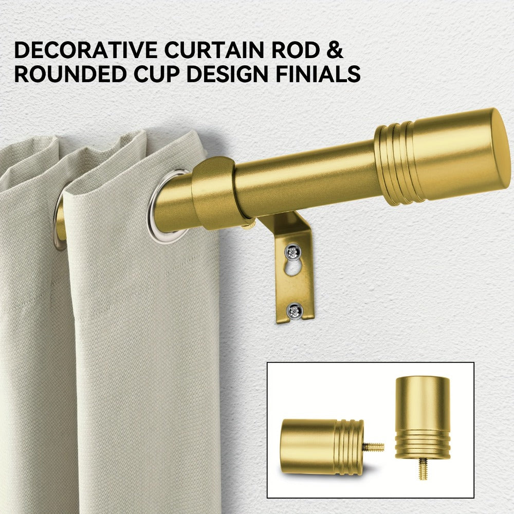 Adjustable Curtain Rods for Windows 1 Inch Diameter ¨C Modern Decorative Drapery Rod with End Finials, 18¡±-45¡± to 36¡±-120¡± | Black, Brushed Nickel & Gold Finish