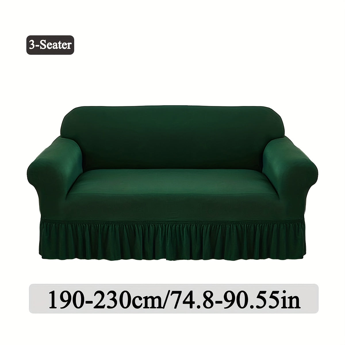 Stretch Sofa Slipcover Lightweight Breathable Elastic Full Cover Skirted Design Anti-Slip Soft Cool Comfort Machine Washable for 3 4 Seater Living Room Furniture Protector