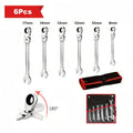 Ratchet Wrench Set 6-Piece Double-Ended Quick Release ¨C Metric 8-17mm, 72-Tooth, Adjustable Combination Wrench Kit with Storage Bag for Home, Car & Mechanical Use