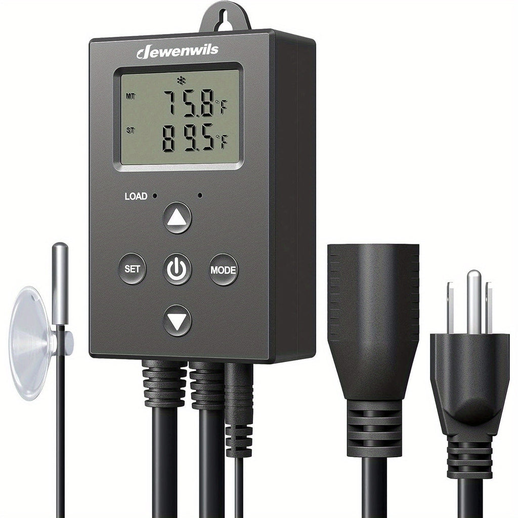 Digital Temperature Controller Thermostat Outlet Heating Cooling Mode 14¡ãF-140¡ãF LCD Display Buzzer Alarm 120V 10A 1200W for Freezer Greenhouse Reptile Aquarium Incubator Home Brewing