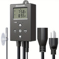 Digital Temperature Controller Thermostat Outlet Heating Cooling Mode 14¡ãF-140¡ãF LCD Display Buzzer Alarm 120V 10A 1200W for Freezer Greenhouse Reptile Aquarium Incubator Home Brewing