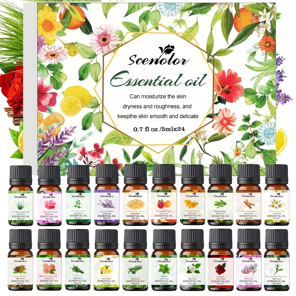 Fragrance Essential Oil Gift Set ¨C Premium Hotel Scent Diffuser Oils for Candle Making, Aromatherapy & Home Fragrance | 12 or 24 Piece Set
