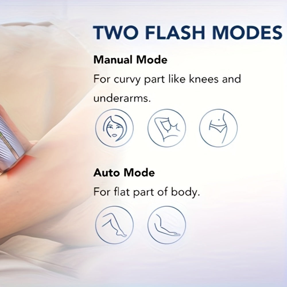 IPL Hair Removal Device Permanent Painless Dual-Pulse Epilator with Red Light Therapy Unlimited Flashes for Face Legs Bikini Underarm - Portable At-Home Hair Remover Fast 25-Min Treatment Gift