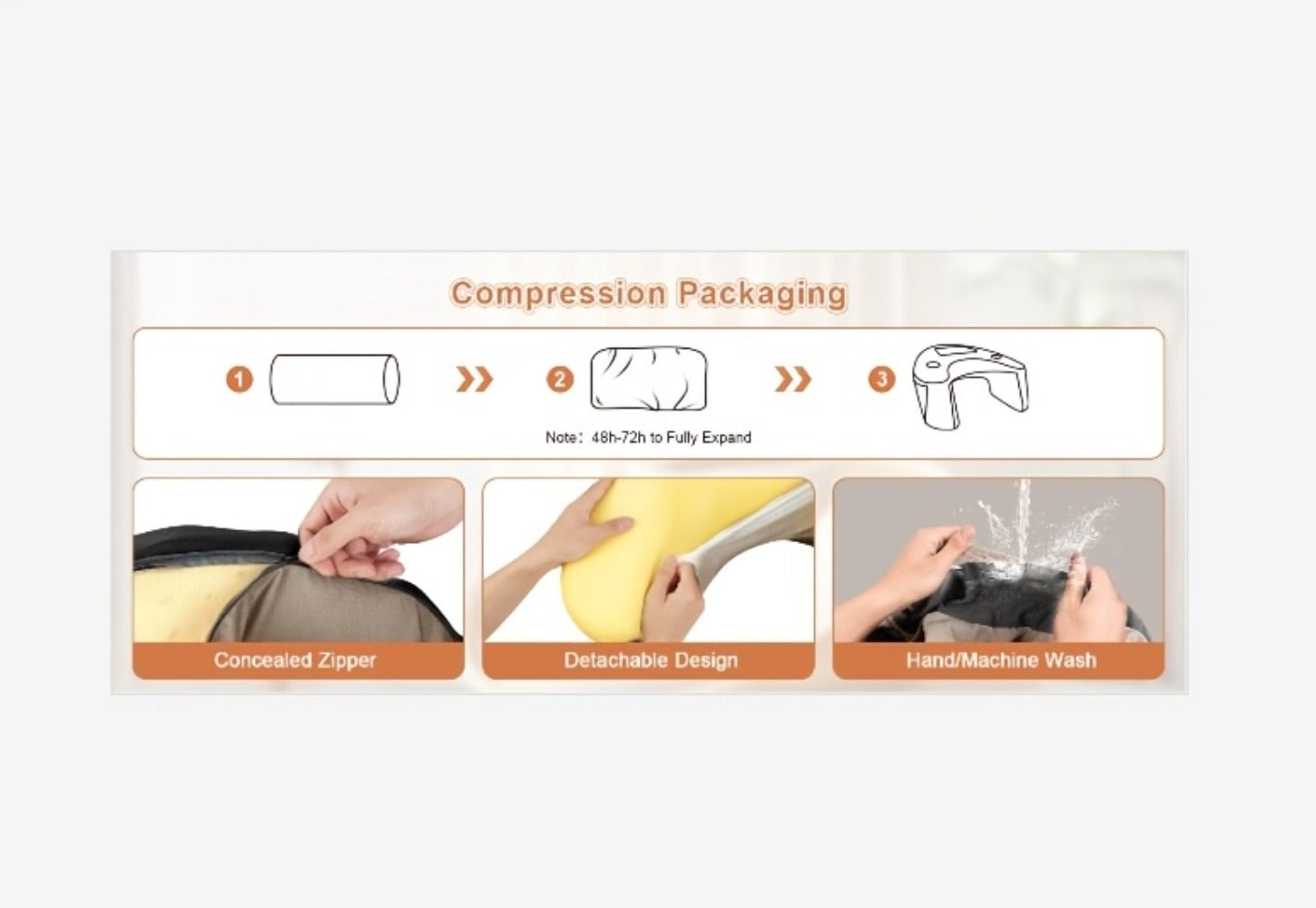 Reading Pillow with Armrests Ergonomic Bed Rest Pillow Back Support Cushion Side Pockets Cup Holder Washable Cover for Gaming Reading Working Sofa Bed Black Grey
