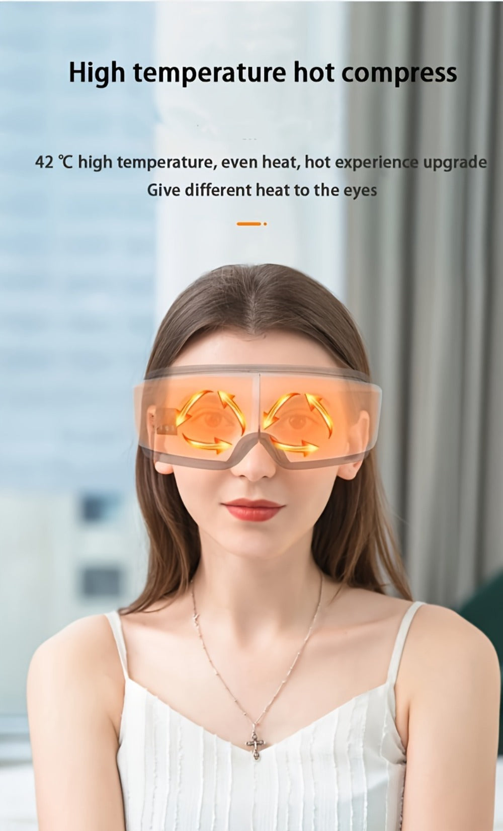 Eye Massager 4D Kneading Vibration Hot Compress Bluetooth Music Massage ¨C Rechargeable Portable Eye Relax Device for Stress Relief