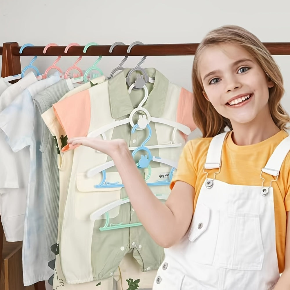 Baby Clothes Hangers Non-Slip Adjustable 11-14 Inch Kids Hangers Space Saving Stackable Toddler Infant Closet Hangers for Nursery Bedroom Wardrobe Organization