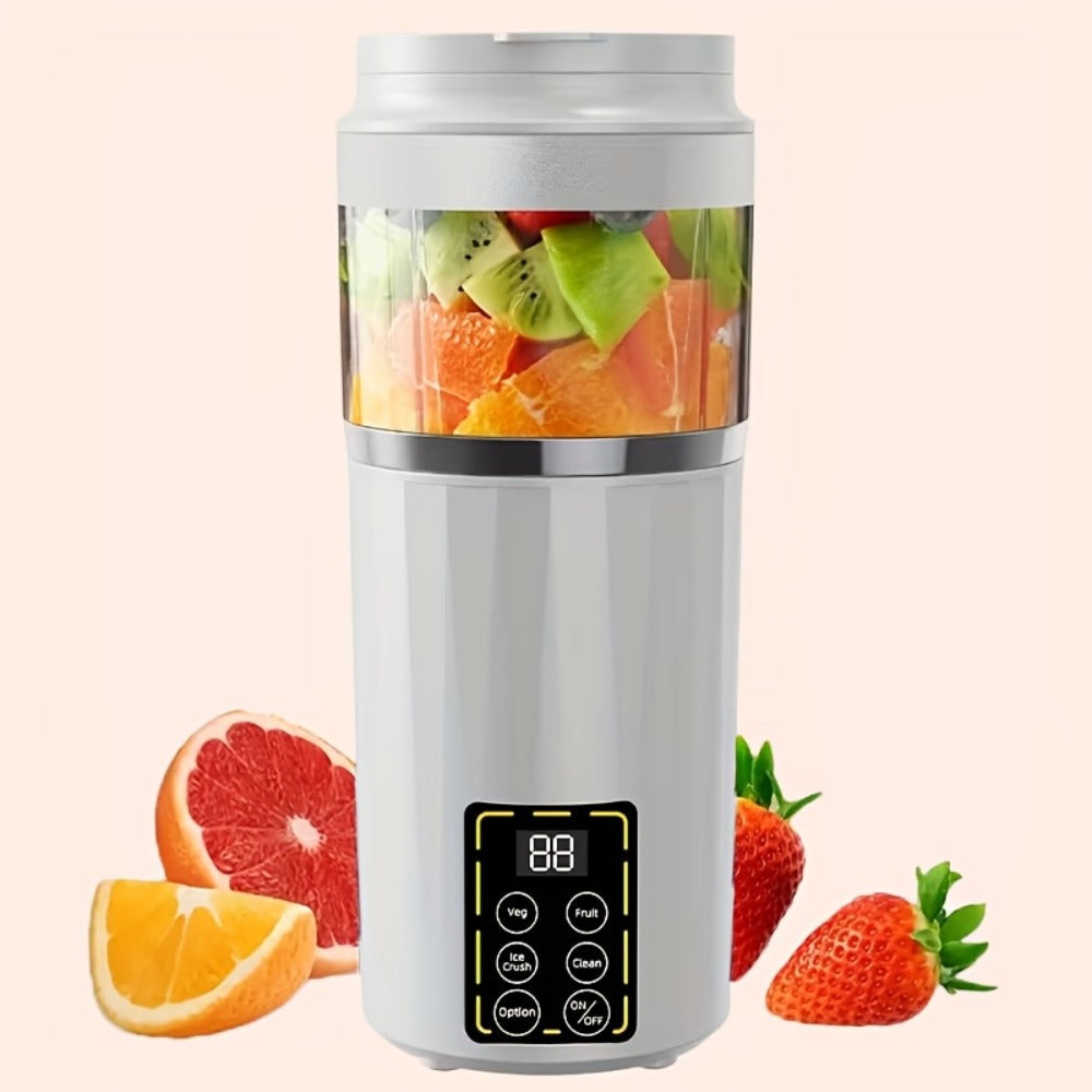 Portable Juicer USB Rechargeable with LED Display - Handheld Personal Blender for Smoothies, Juice & Ice Crush, Li-Ion Battery Powered Mini Juicer Cup for Home, Gym, Travel & Outdoor, Multiple Styles