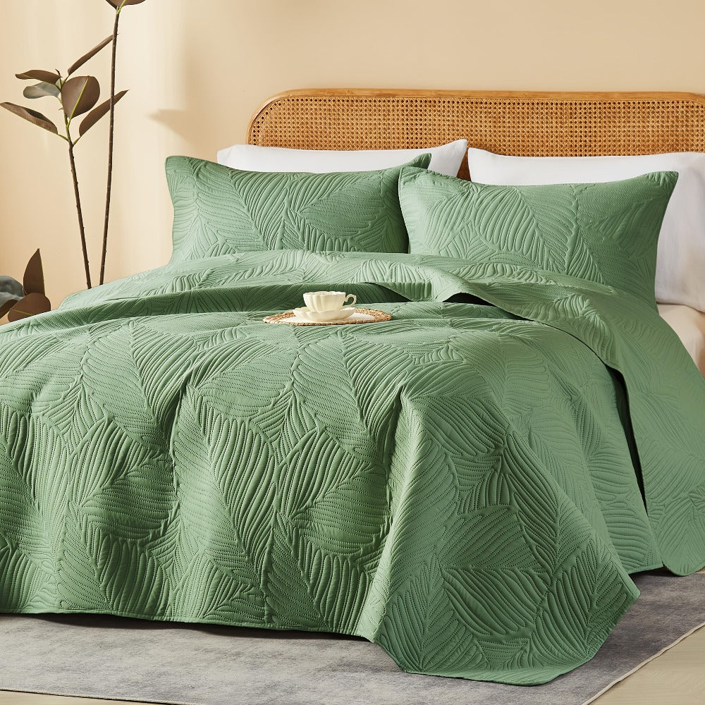 Quilt Set 2-3pcs ¨C Lightweight Microfiber Bedspread Coin Pattern Coverlet All Seasons Twin Full Queen King Cal King