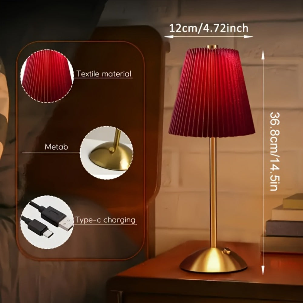 Cordless Rechargeable Table Lamp Vintage LED - 6 Styles USB Port 2200mAh Battery Touch Control Portable Bedside Desk Lamp for Bedroom Living Room Home Office