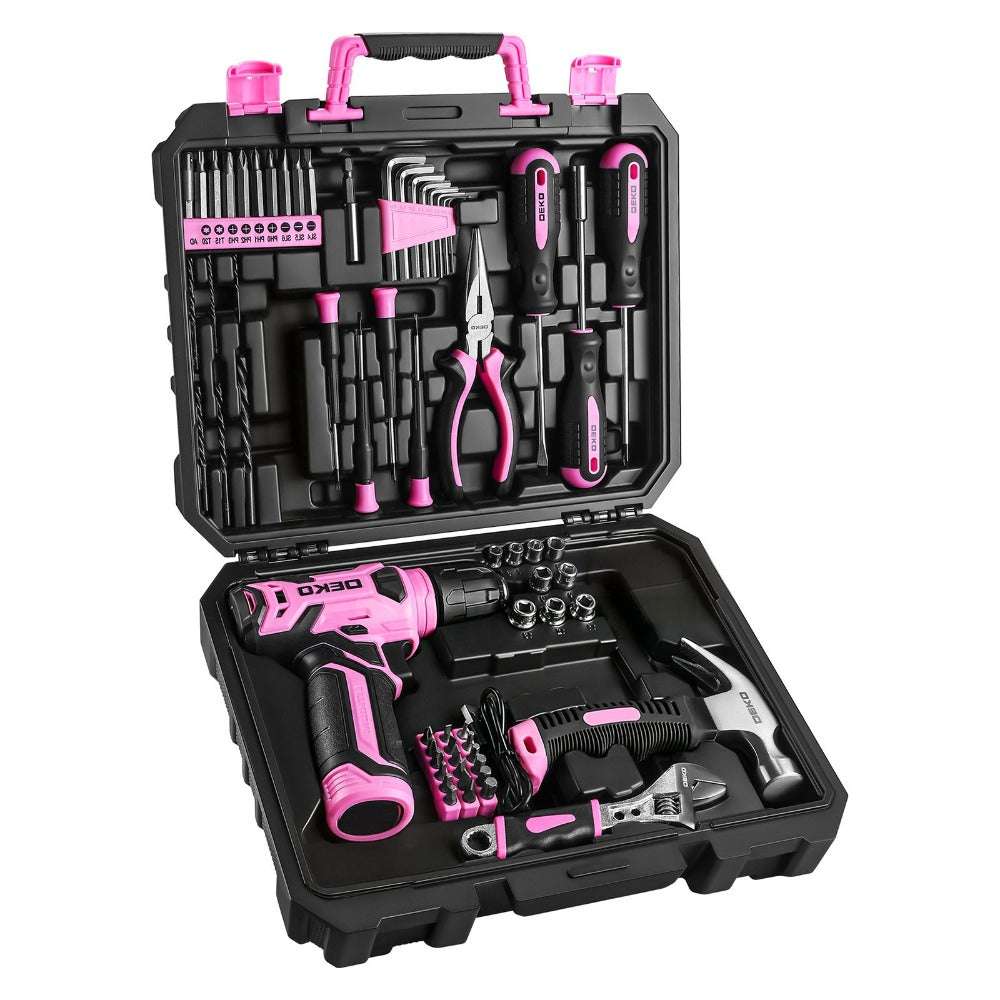 Cordless Drill Tool Kit 119/151PCS ¨C 8V/12V Electric Power Drill Set with Screwdriver, Hammer, Wrench | All-in-One Home Repair & DIY Hand Tools for Women | Perfect Gift