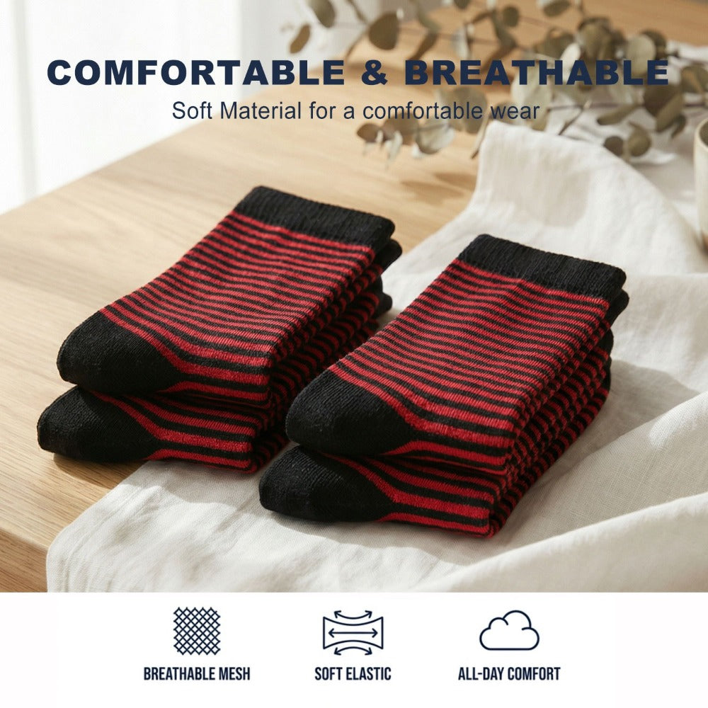 4-Pack Diabetic Socks Men Women Thermal Bamboo Non-Binding Circulation Moisture-Wicking Comfort Socks L XL
