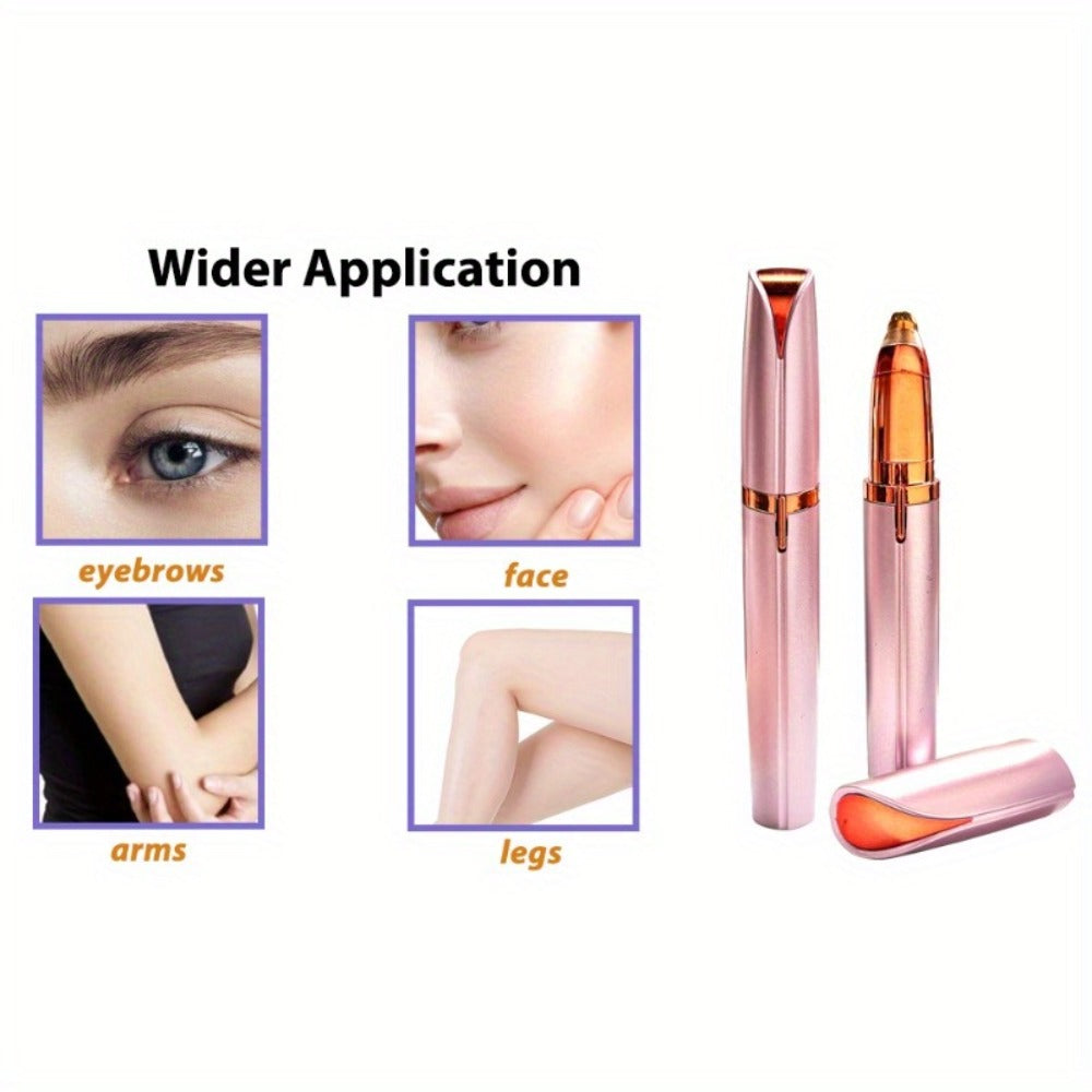 Electric Eyebrow Trimmer for Women 2 Pack, USB Rechargeable Painless Precision Eyebrow Razor Pen, Portable Hair Remover for Face Lip Leg Armpit ¨C Pink White Colorful