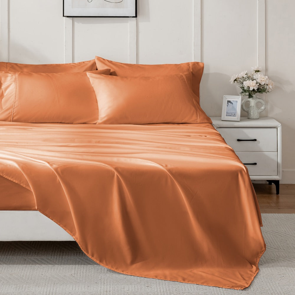 Bed Sheet Set Soft Breathable Cooling Microfiber Fitted & Flat Sheets with Deep Pockets ¨C Wrinkle Free Hotel Luxury Bedding in Multiple Colors & Sizes