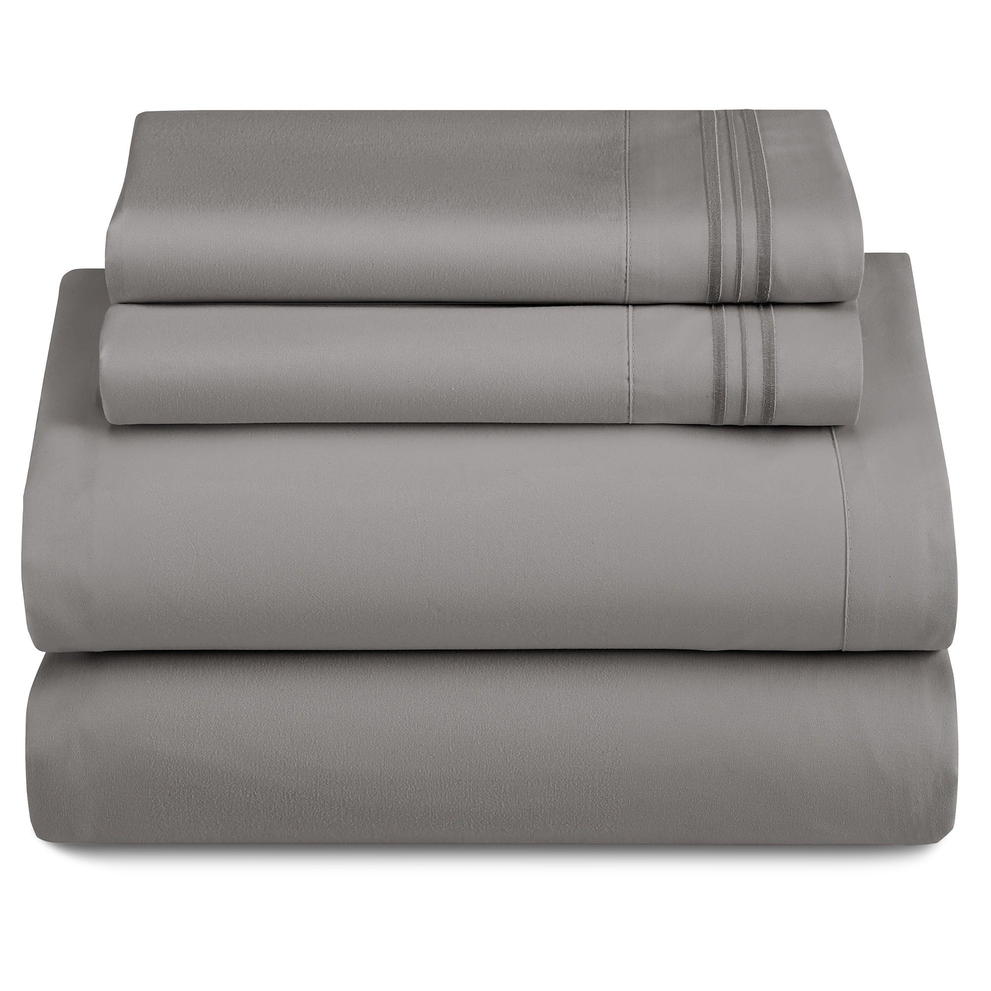Bed Sheets Set 4-Piece Microfiber 1800 Series Deep Pocket Fitted Sheet Flat Sheet Pillowcases Soft Breathable Wrinkle Fade Resistant Twin Full Queen King Cal King 20 Colors