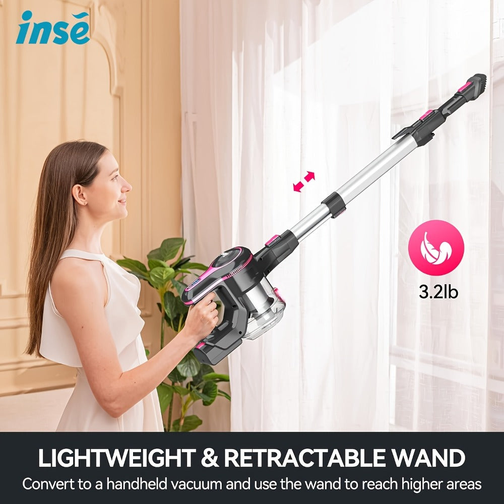 Cordless Vacuum Cleaner 2-in-1 Corded 70KPA Powerful Suction | 6-in-1 Handheld Vacuum with Detachable Battery 45-Min Runtime LED Brush Head 50.5oz Dust Cup | For Hardwood Floor Carpet Pet Hair Home Car