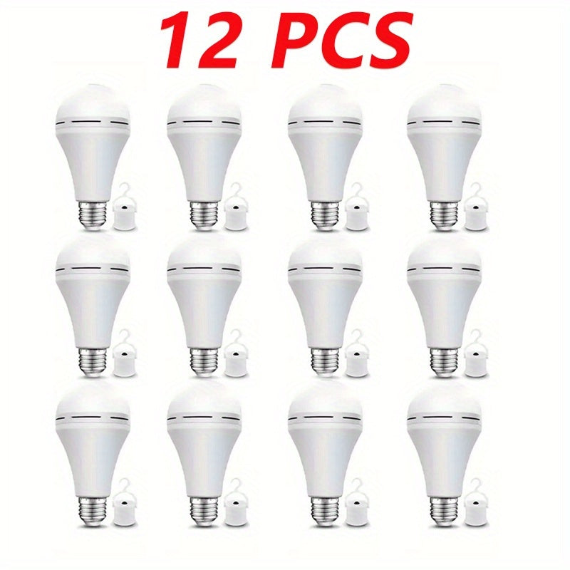 Emergency Light Bulb for Power Outages 2000mAh Rechargeable LED 6000K with Backup Battery ¨C Auto-On Failure Detection, Hangable Emergency Lighting for Home Camping Power Failure, 4 8 12 Pack