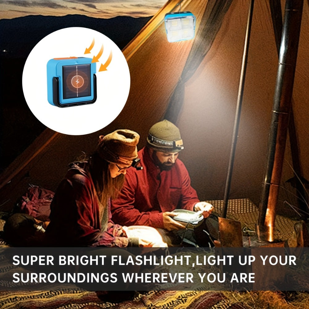 Solar Camping Lantern Ultra-Bright 4 Adjustable Modes ¨C Solar & USB Rechargeable Multifunctional Searchlight with Bracket & Hook for Camping, Hiking, Emergency & Outdoor Use