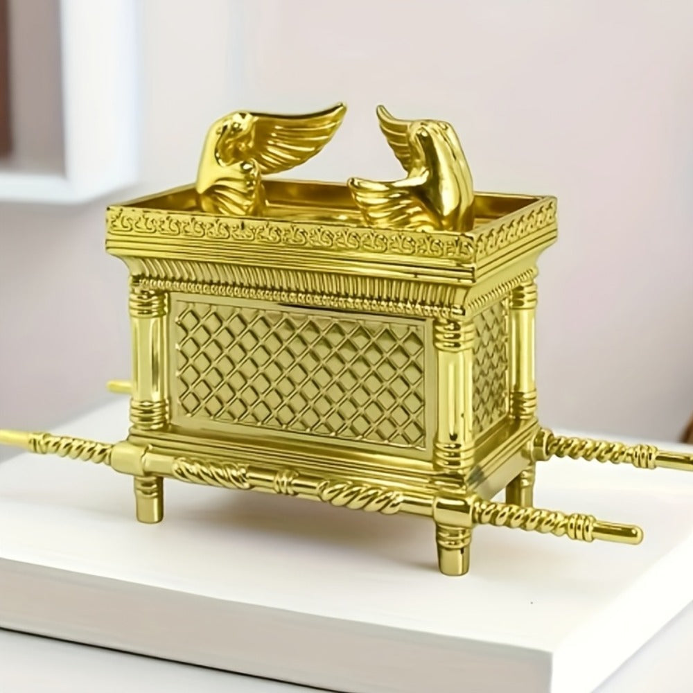 Ark of the Covenant Figurine ¨C Golden Artisan Tabletop Statue, Spiritual Religious Decor for Home & Office, Hanukkah, Easter & Ramadan Gift Ornament, Indoor Outdoor Display, Medium & Large